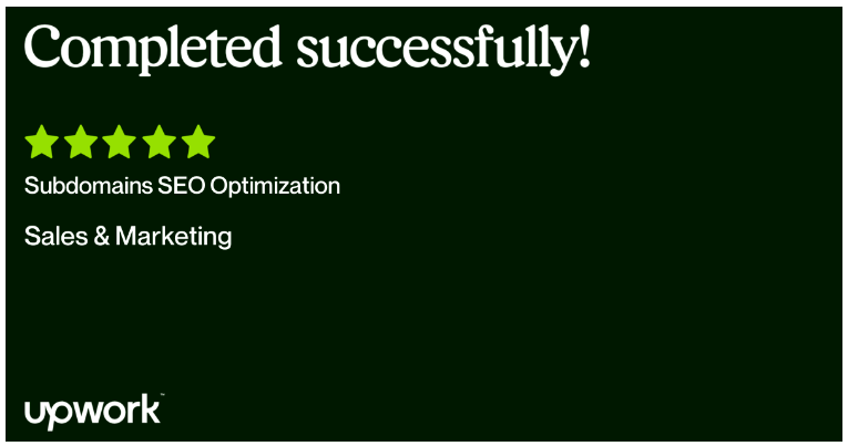 Upwork client feedback screenshot