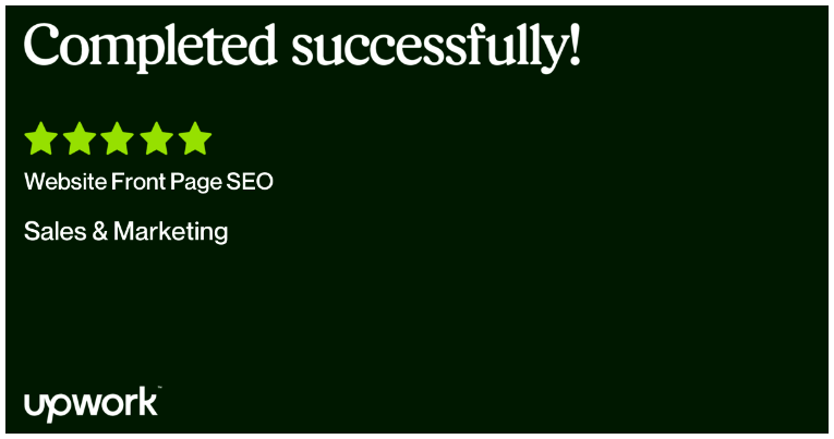 Upwork client feedback screenshot