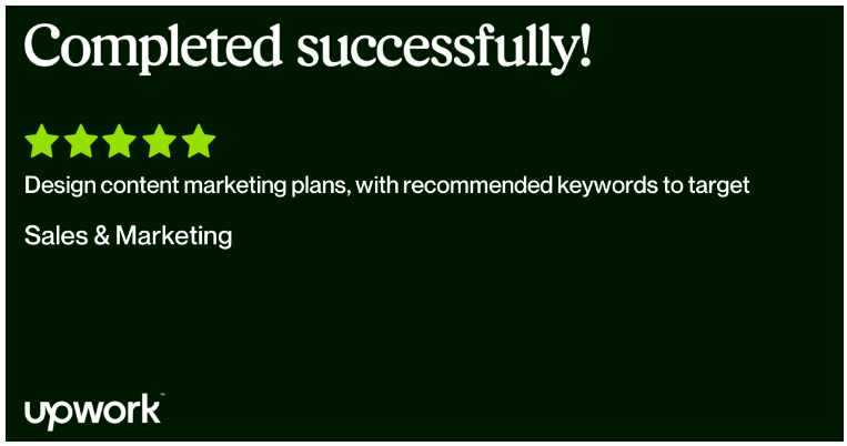 Upwork client feedback screenshot