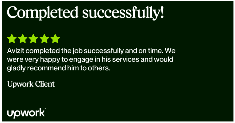 Upwork client feedback screenshot
