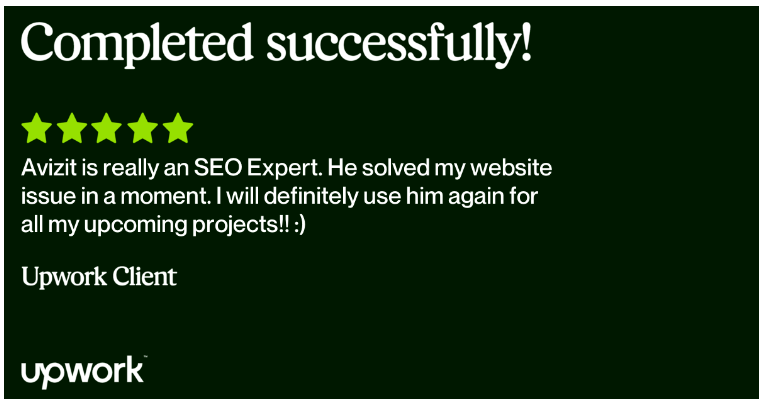 Upwork client feedback screenshot