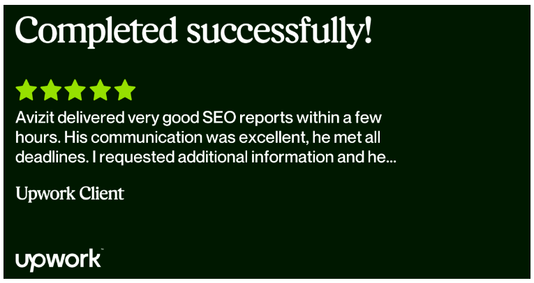 Upwork client feedback screenshot