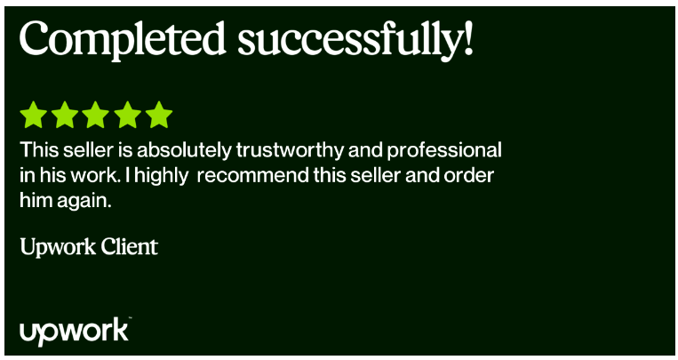 Upwork client feedback screenshot