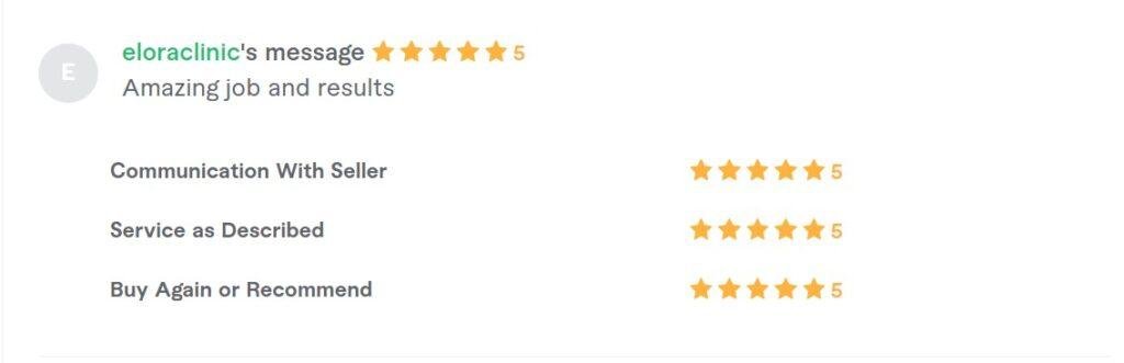 Fiverr client review screenshot