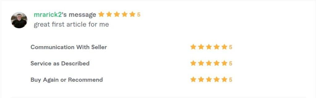 Fiverr client review screenshot