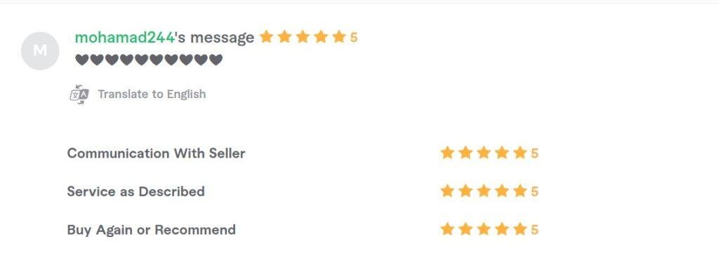 Fiverr client review screenshot