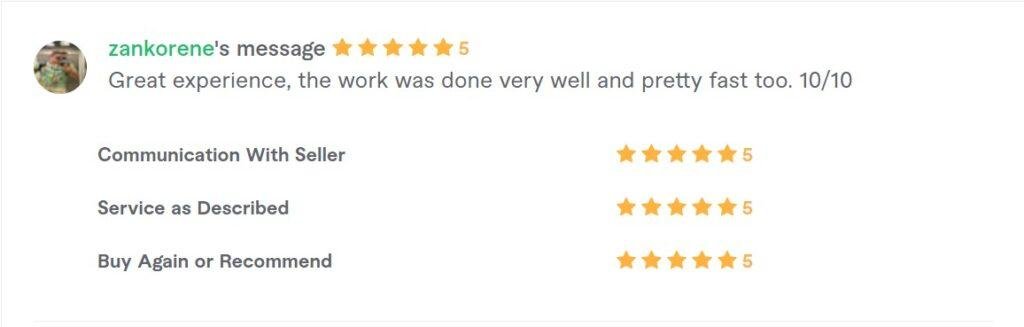 Fiverr client review screenshot