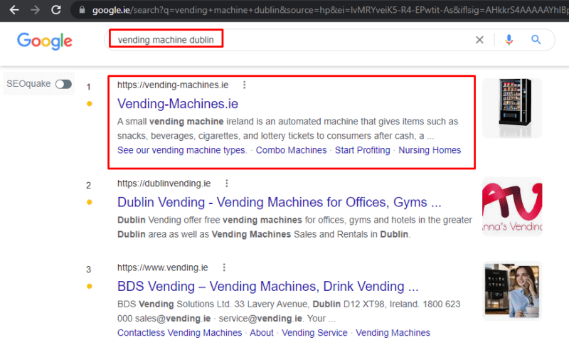 Local SEO for Vending Machine